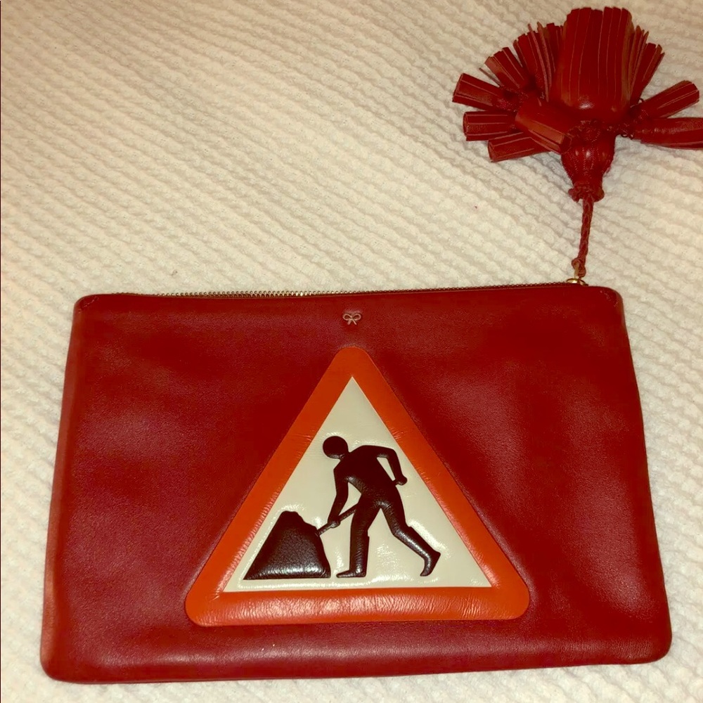 Anya Hindmarch Georgiana Men at Work Clutch Pouch